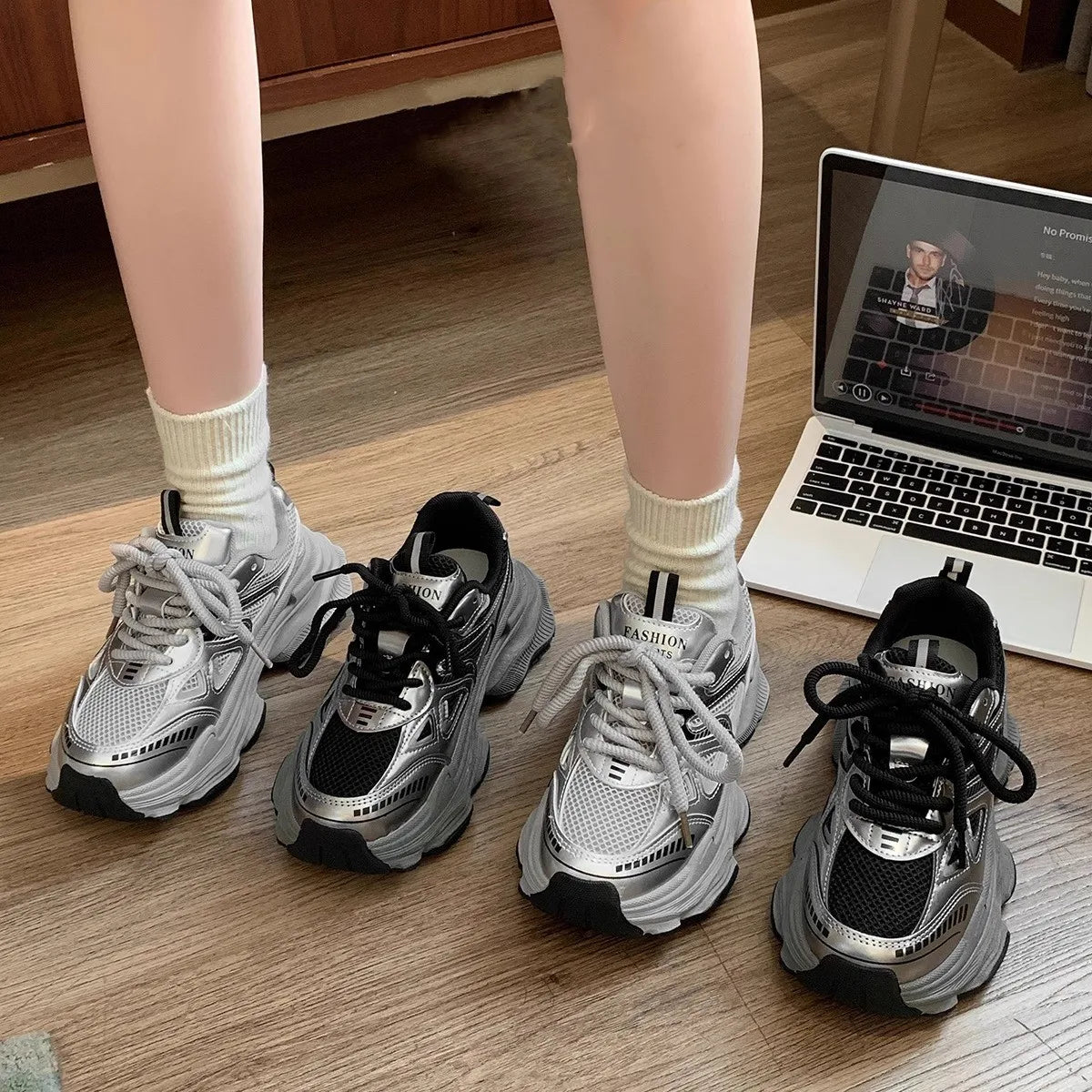 Women's Platform Sneakers – Non-Slip Thick Sole Casual Shoes Platform Sneakers Axl
