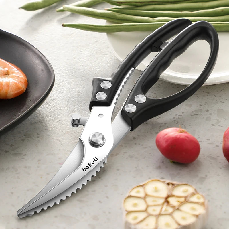 PLYS Stainless Steel Kitchen Scissors – Ergonomic Handle Kitchen Scissors Axl black