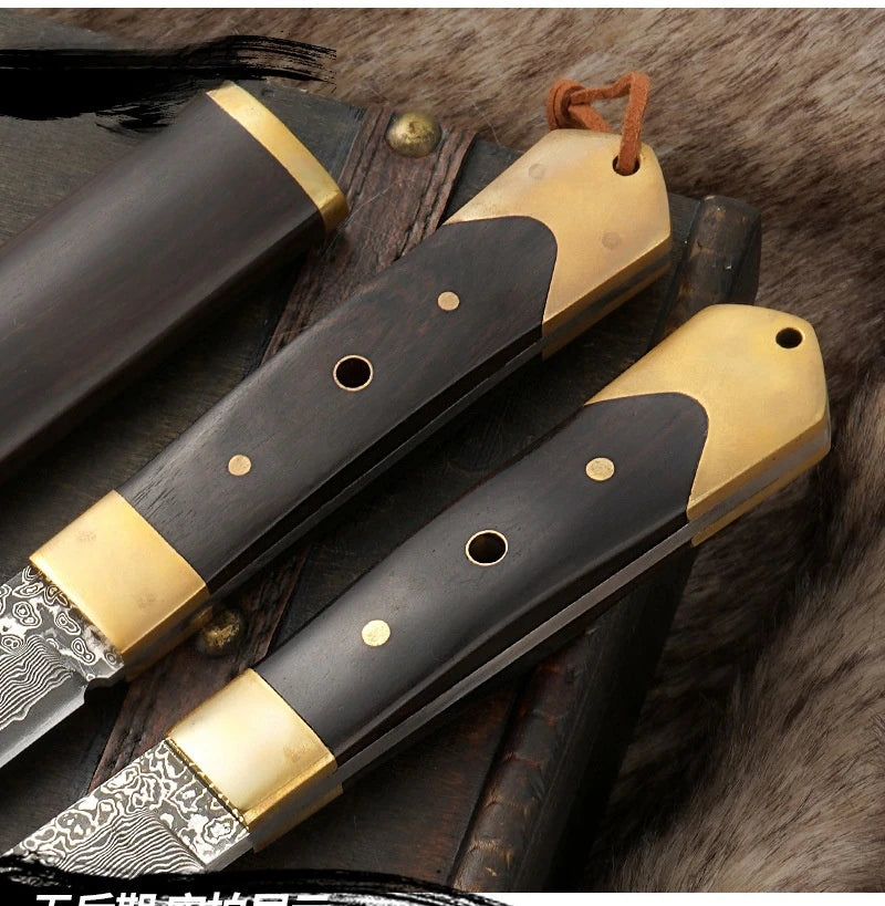 Forged Meat Cleaver & Boning Knife – Teardrop Patterned Blade Kitchen Chef Knife Axl