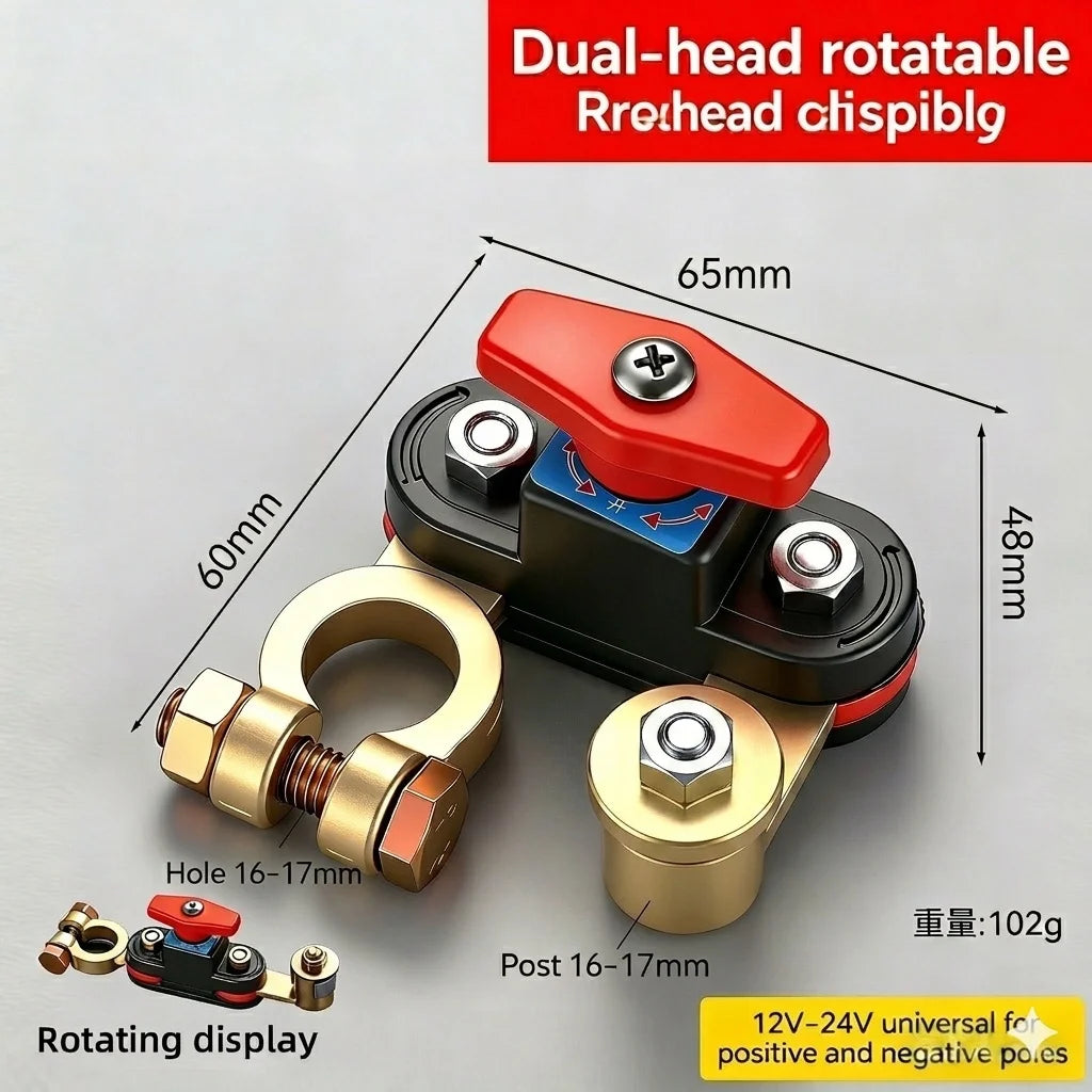 Car Battery Cut-Off Switch 12V/24V – Universal Disconnect Battery Disconnect Switch Axl Rotatable model
