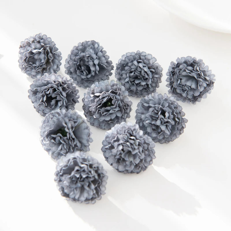 10 Mini Silk Carnation Artificial Flowers – Crafts & Home Decor Artificial Flowers Axl GRAY