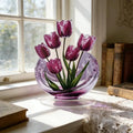 Acrylic Lily Flower 2D Ornament – Desktop & Table Decor Acrylic Desk Ornament Axl Purple tulip