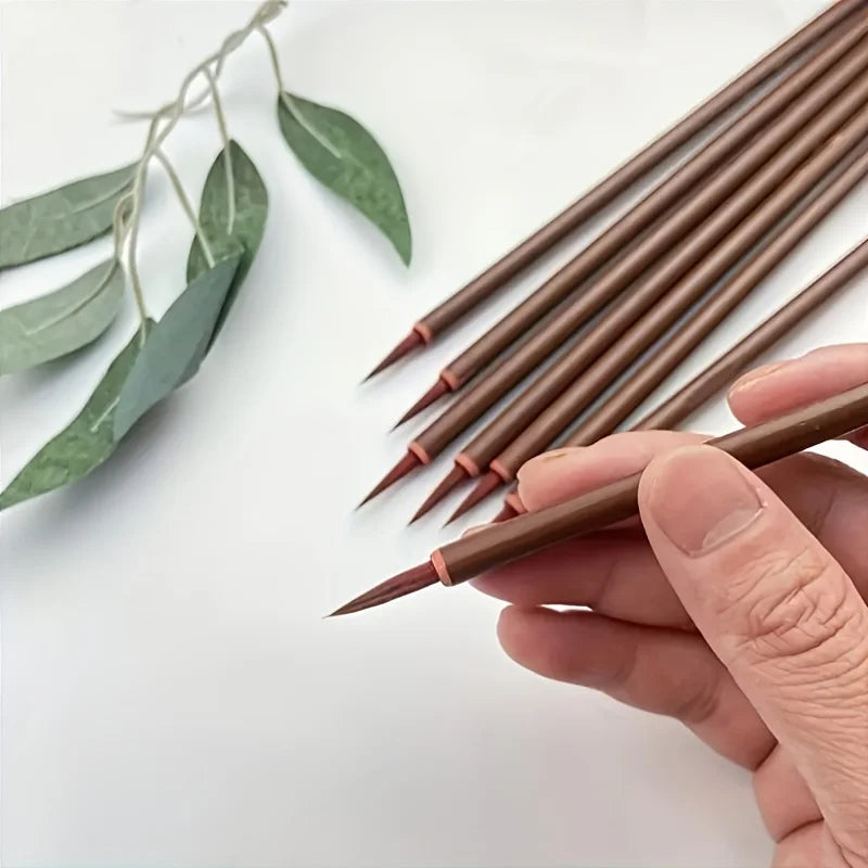 8-Piece Fine Tip Miniature Paint Brushes – Acrylic & Watercolor Miniature Paint Brushes Axl