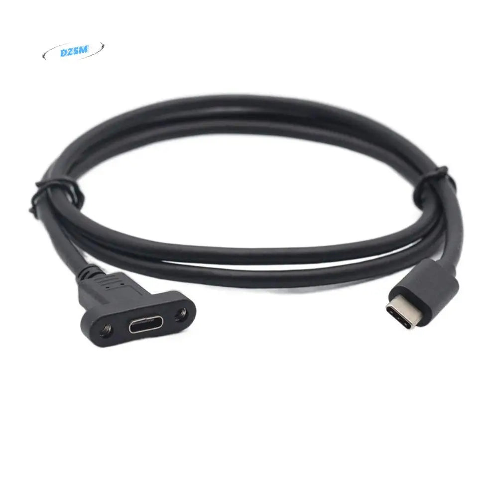 USB-C Panel Mount Extension Cable – Screw Lock Male to Female USB-C Extension Cable Axl