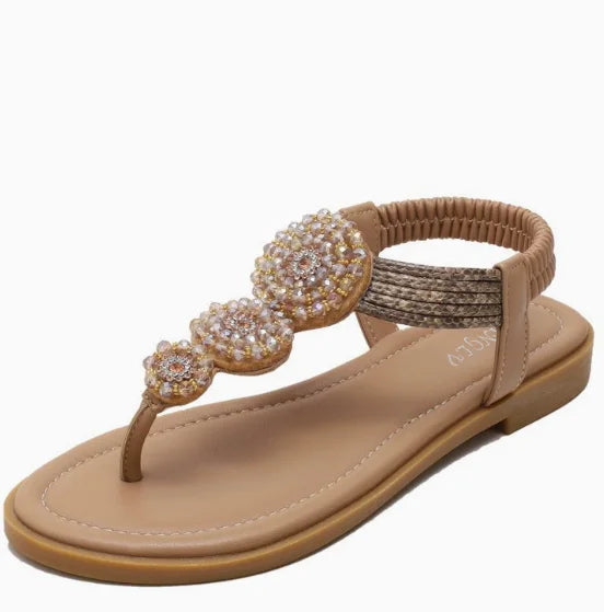 Bohemian Beaded Gladiator Sandals – Women's Clip Toe Flats Gladiator Sandals Axl airport-2 36