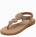 Bohemian Beaded Gladiator Sandals – Women's Clip Toe Flats Gladiator Sandals Axl airport-2 36