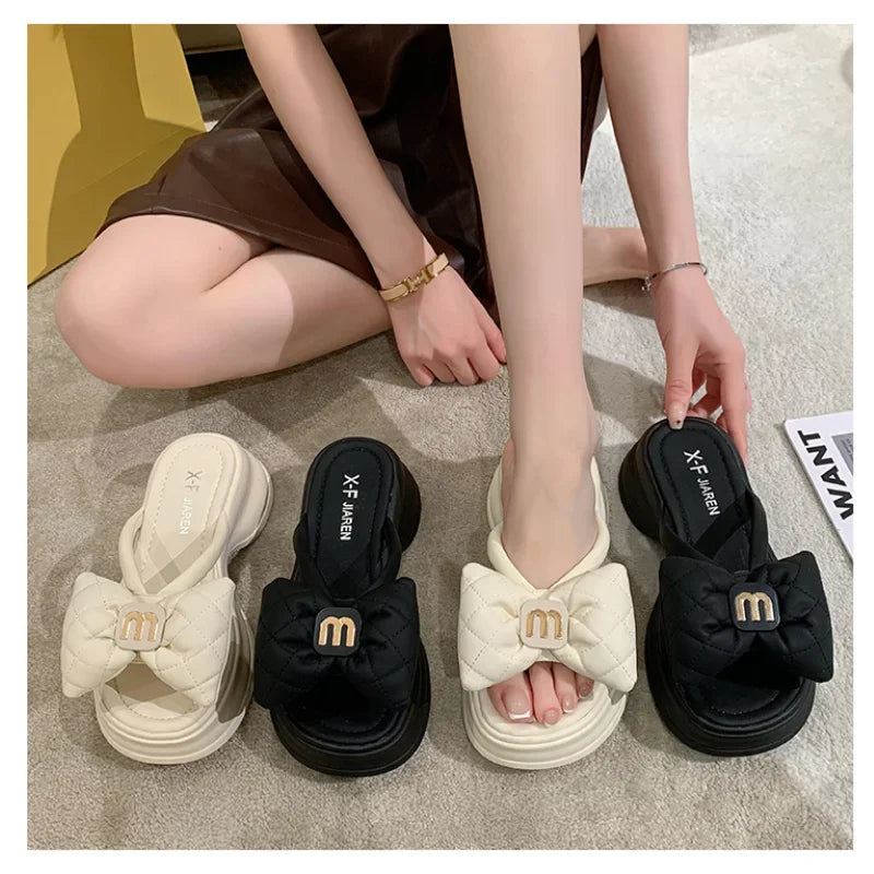 Women's Platform Wedge Slippers – Flower Beach Heels Platform Wedge Slippers Axl