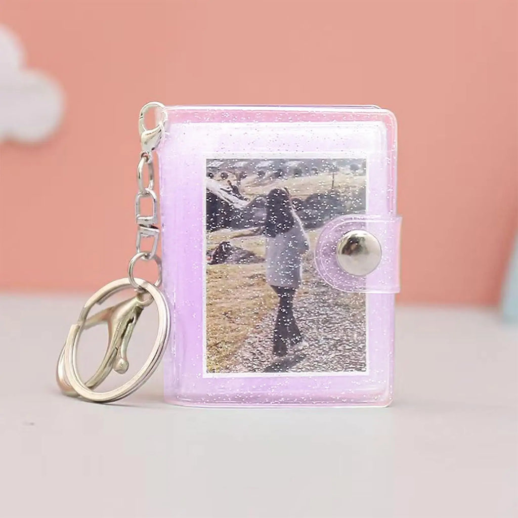 Mini Photo Album Keychain – 24-Pocket Portable Picture Binder Photo Album Keychain Axl