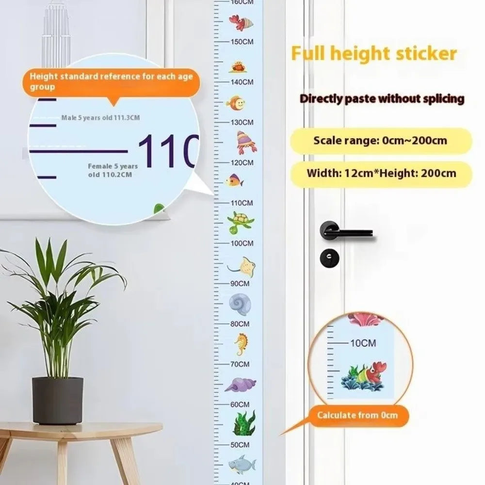 2M Kids Height Chart Wall Sticker – Cartoon Waterproof Measure Height Chart Sticker Axl