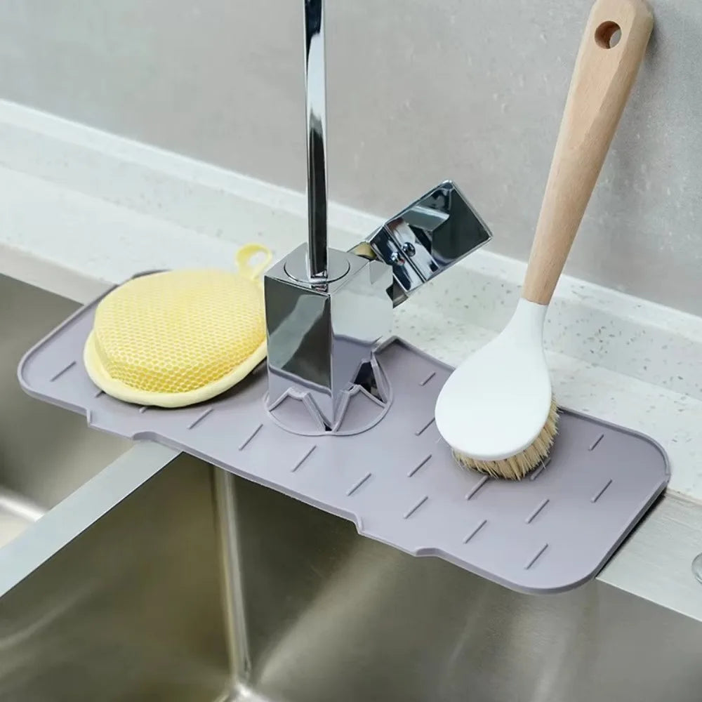 Silicone Faucet Drip Pad – Sink Splash Guard & Drying Mat Sink Drip Mat Axl