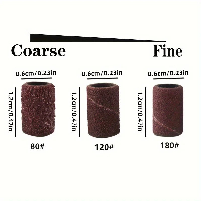 10-Pc Nail Drill Sanding Bands 80/120/180 Grit – Ceramic Set Nail Sanding Bands Axl