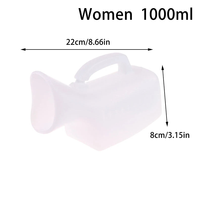 Portable Urinal Bottle 1000/1200ml – Plastic Pee Bottle with Lid Portable Urinal Bottle Axl Women White