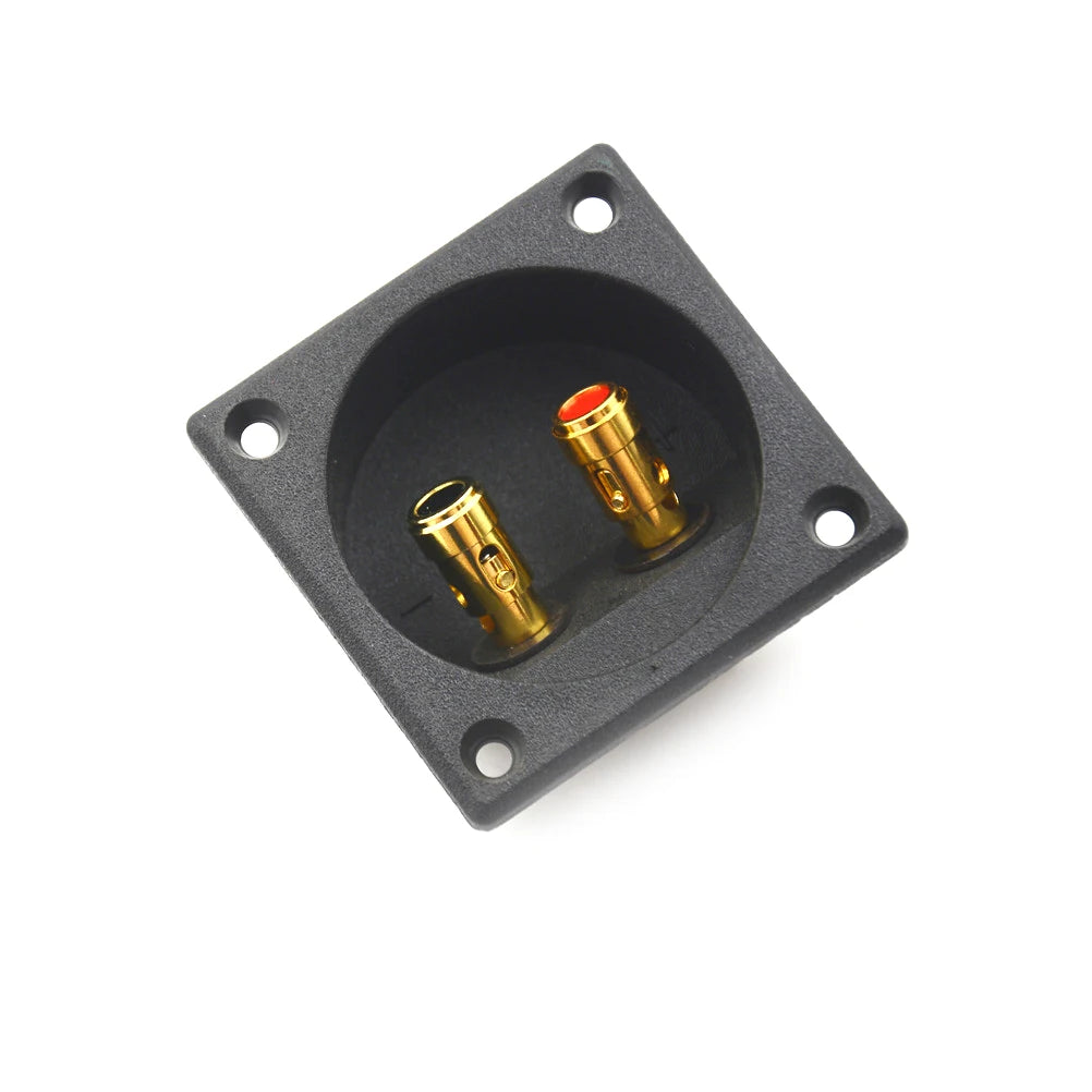 Square Double Binding Post Speaker Terminal Cup – Gold & Black Speaker Terminal Cup Axl