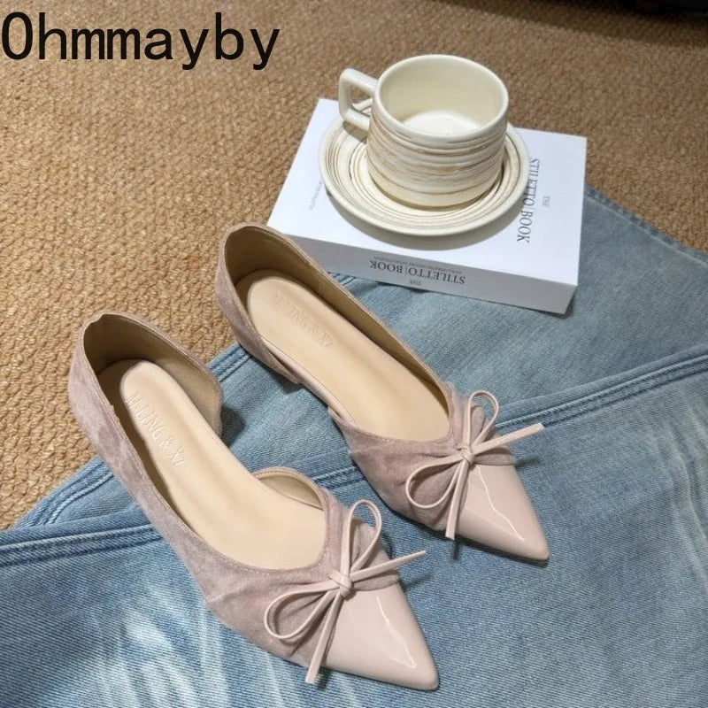 Women's Mary Jane Pumps – Pointed Toe Low Heel Butterfly-Knot Mary Jane Pumps Axl