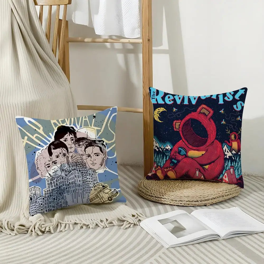 Linen Pillow Cover Band Print | Breathable Cushion Case Cushion Cover Axl