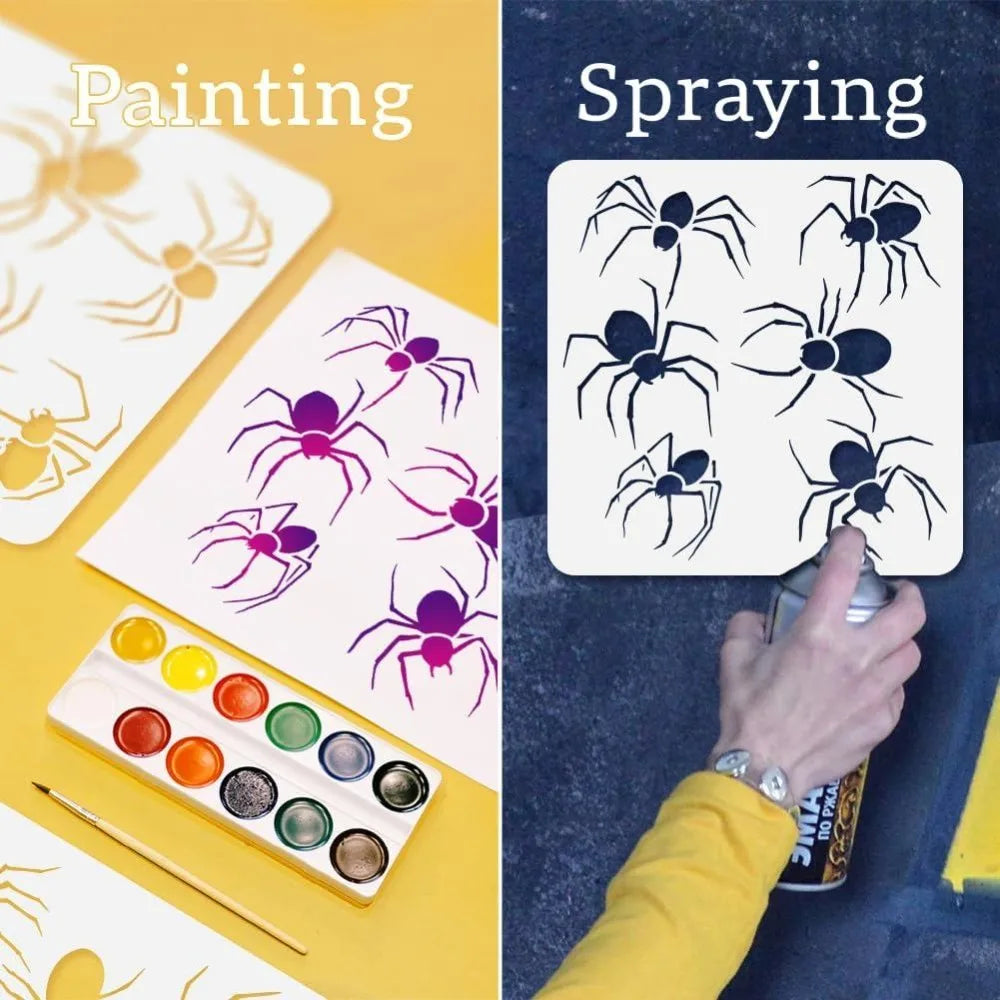Spider Stencil for Painting 11.8" – Reusable DIY Wall Stencil Painting Stencil Axl