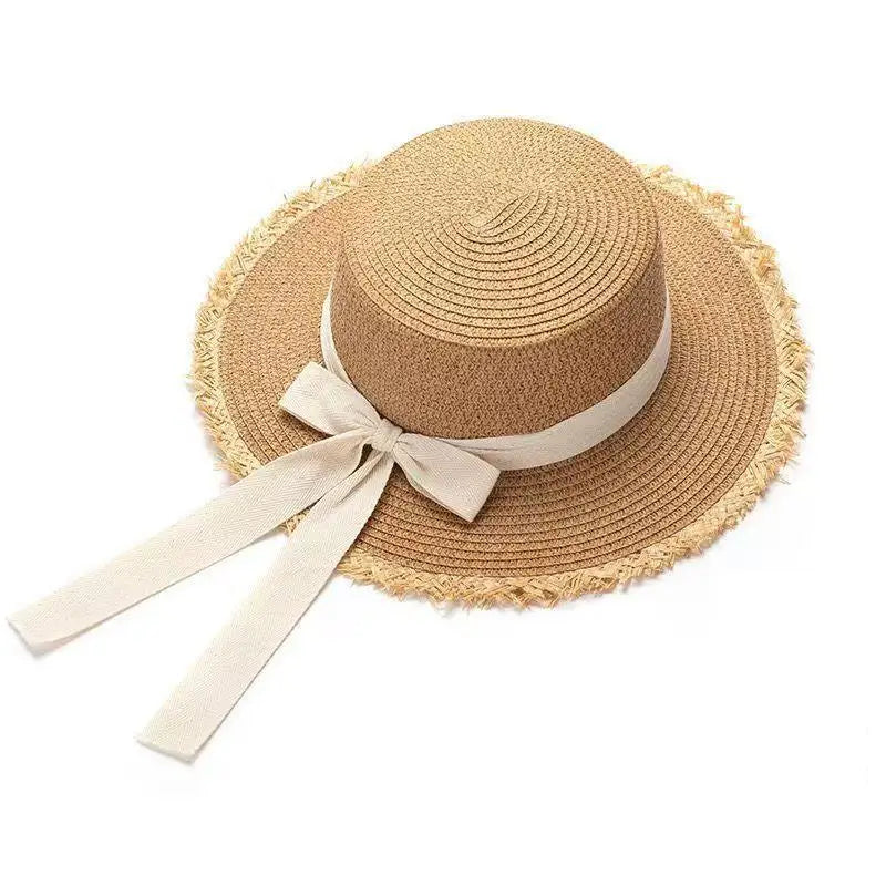 Women's Wide Brim Straw Hat – French Style Beach Sun Hat Women's Straw Hat Axl A6