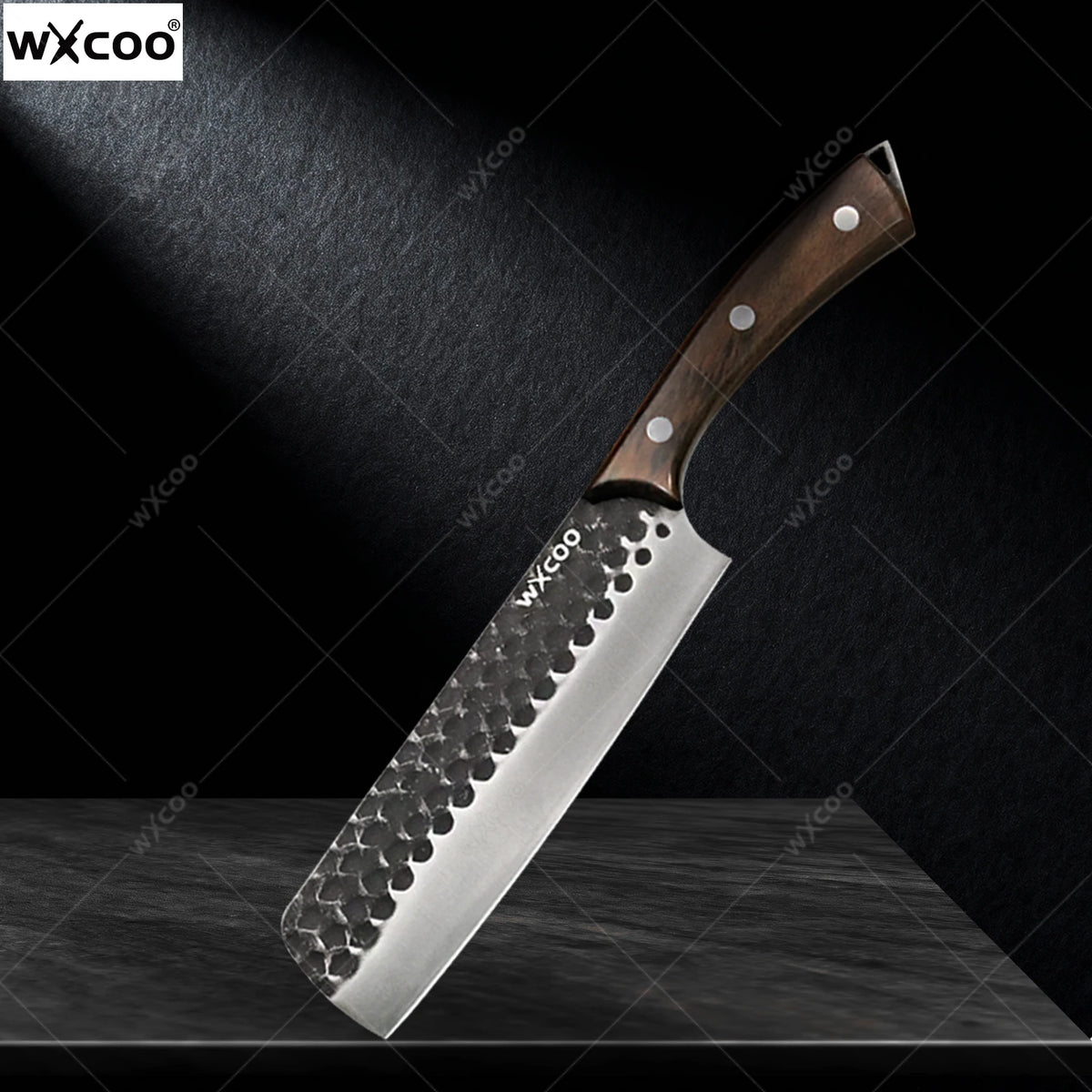 WXCOO Stainless Steel Meat Cleaver Chef Knife – Wood Handle Kitchen Cleaver Knife Axl without box