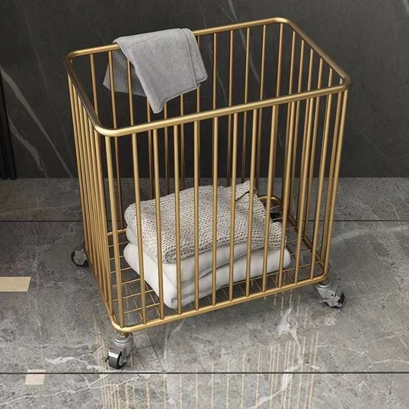 Nordic Iron Laundry Basket with Wheels – Large Capacity Storage Laundry Basket Axl Golden-square