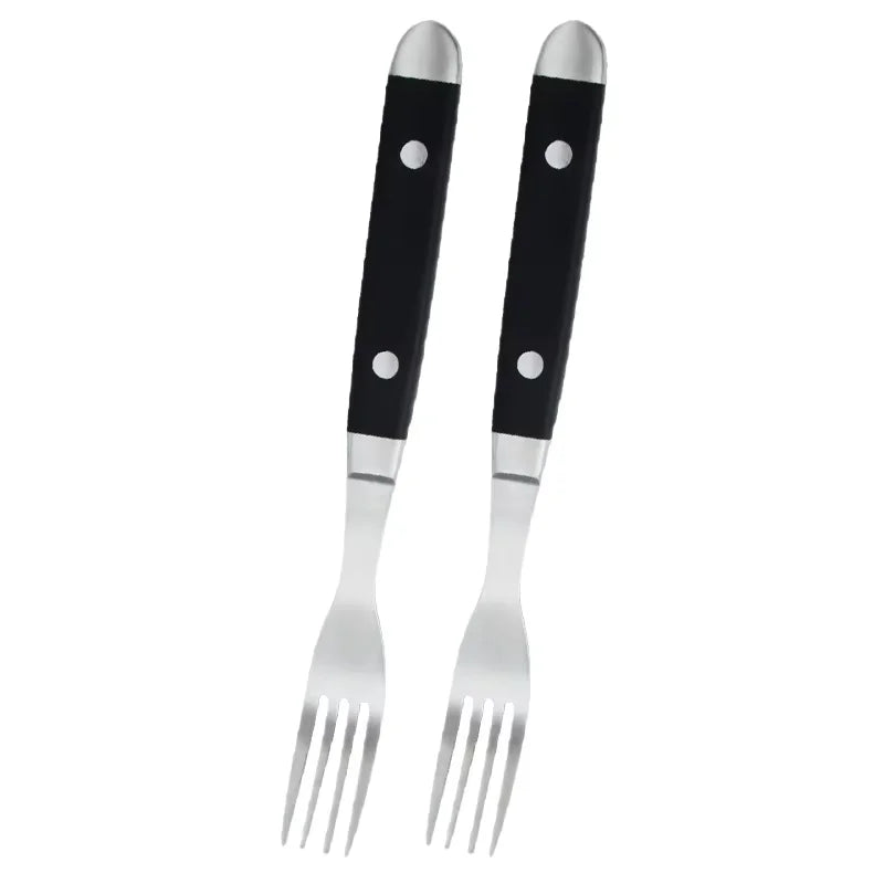 COOKCRAZE Black Stainless Steel Cutlery Set – Dishwasher Safe Cutlery Flatware Set Axl 2 pcs fork