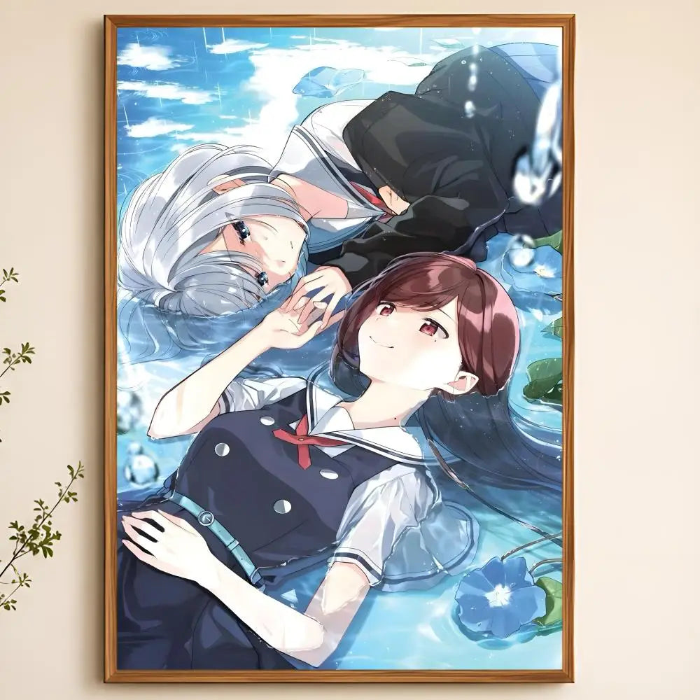 Anime Kimi to Tsuzuru Utakata PVC Wall Poster – Peel & Stick HD Anime Wall Poster Axl White02 60X90cmNoframe
