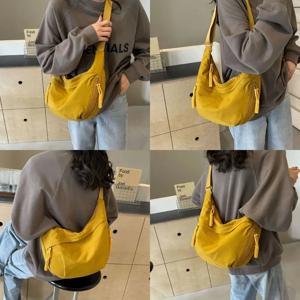Large Canvas Crossbody Bag – Lightweight Dumpling Shoulder Bag Canvas Crossbody Bag Axl