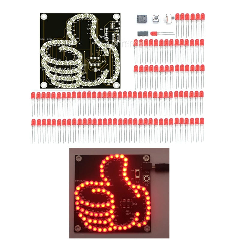 DIY LED Thumb Flowing Light Soldering Kit – 81 LEDs Microcontroller DIY Electronics Kit Axl Default Title