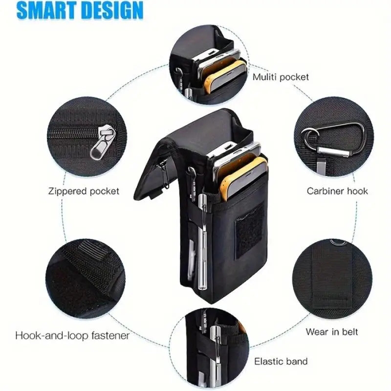 Oxford Flip-Top Phone Waist Bag with Pen Slot | Belt Pouch Phone Waist Bag Axl