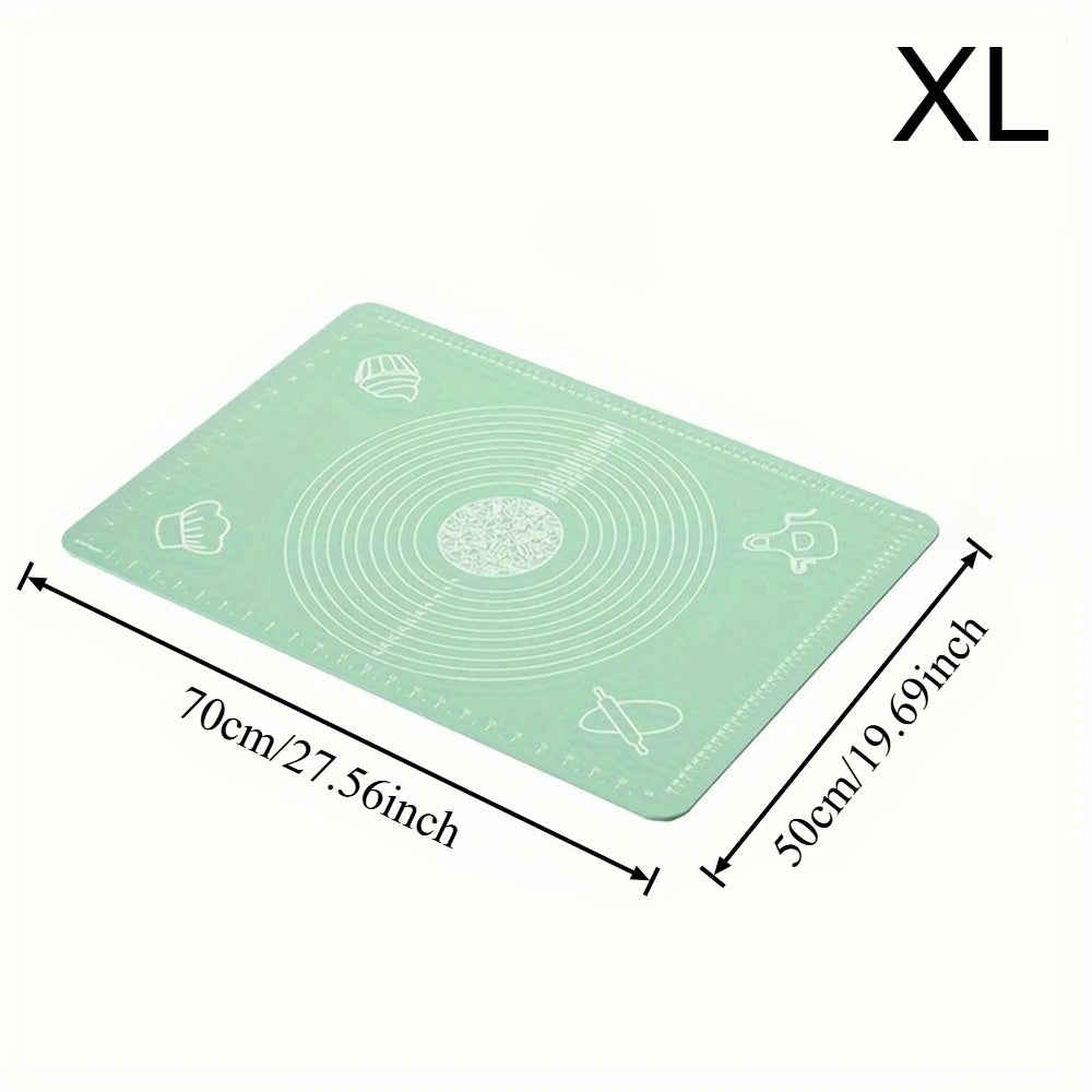 Extra Thick Silicone Baking Mat – Non-Stick Reusable Pastry Mat Silicone Baking Mat Axl Green-XL-1pc