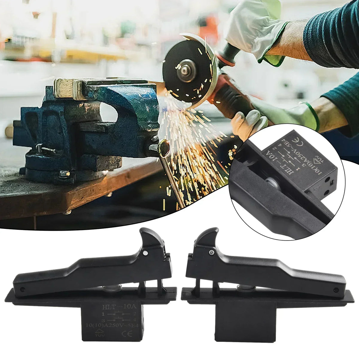 2-Pack Trigger Switch Replacement for 150 Angle Grinder Power Tool Switch Axl