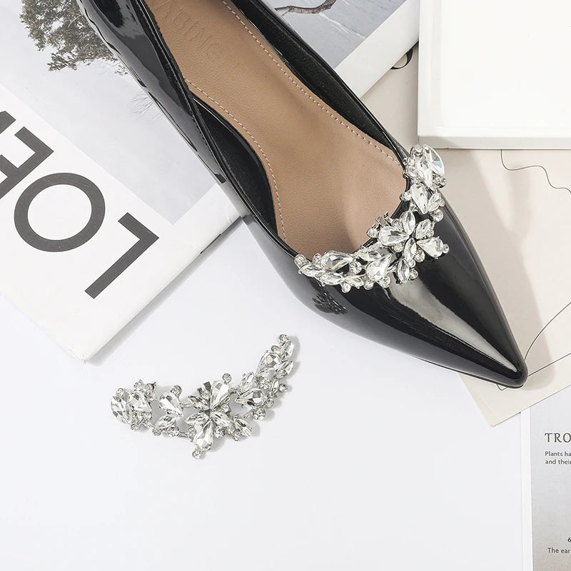 Rhinestone Floral Shoe Clip – Detachable DIY Wedding Buckle Shoe Clip Accessory Axl