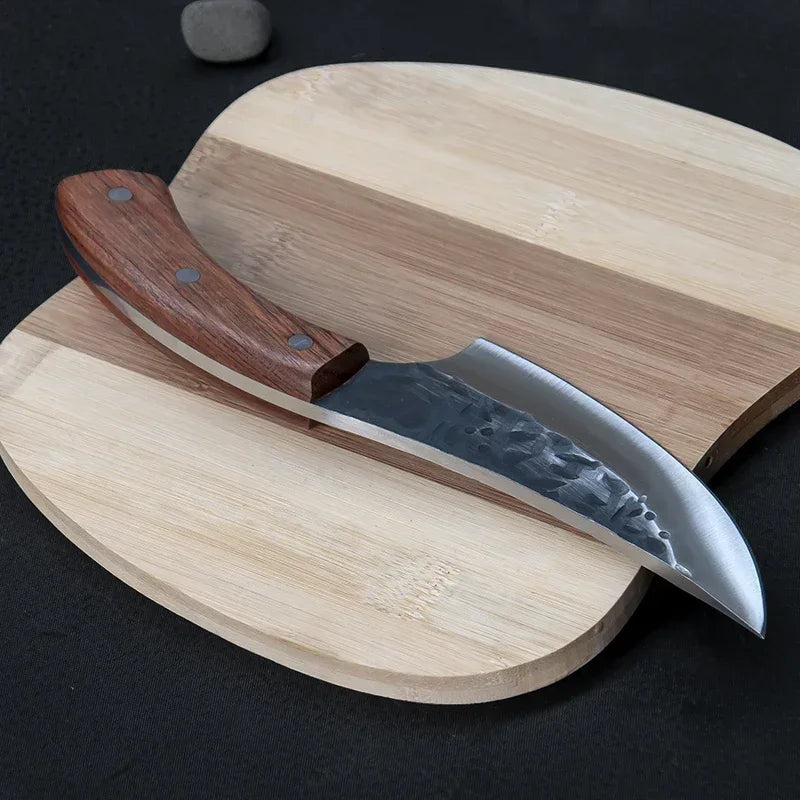 Mongolian Curved Boning Knife – Stainless Steel Scimitar Curved Boning Knife Axl