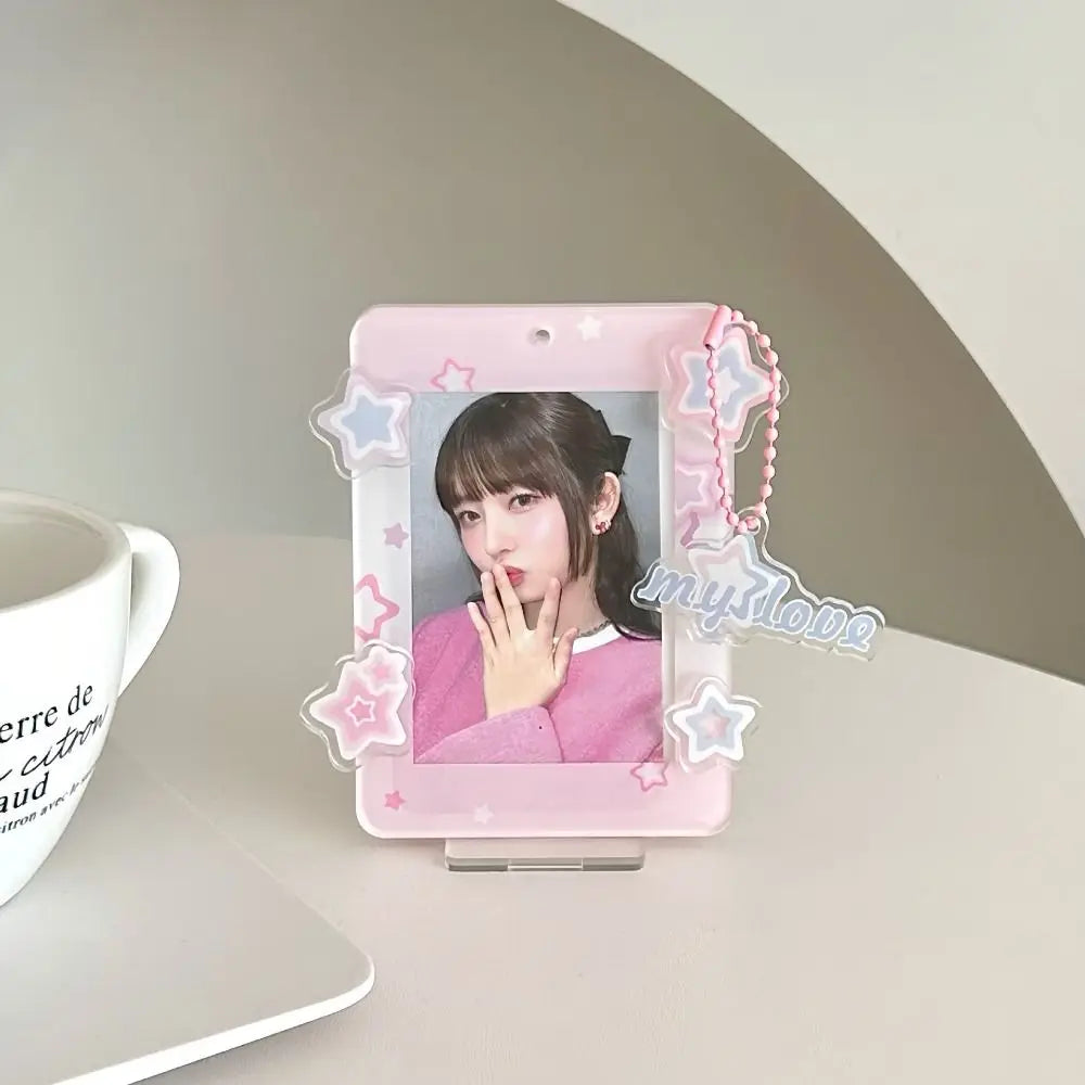 Korean Acrylic Idol Card Holder – Polaroid Photo Display Stand Acrylic Card Holder Axl