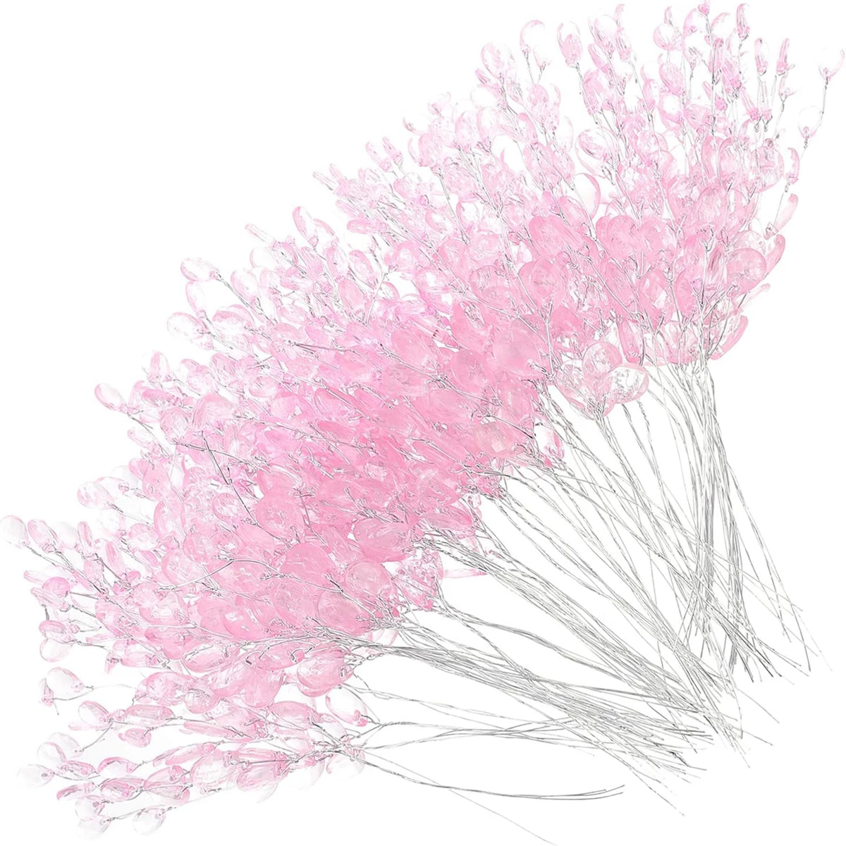 Crystal Acrylic Water Droplet Flowers | DIY Wedding & Décor Artificial Flower Decor Axl Pink 20 pcs