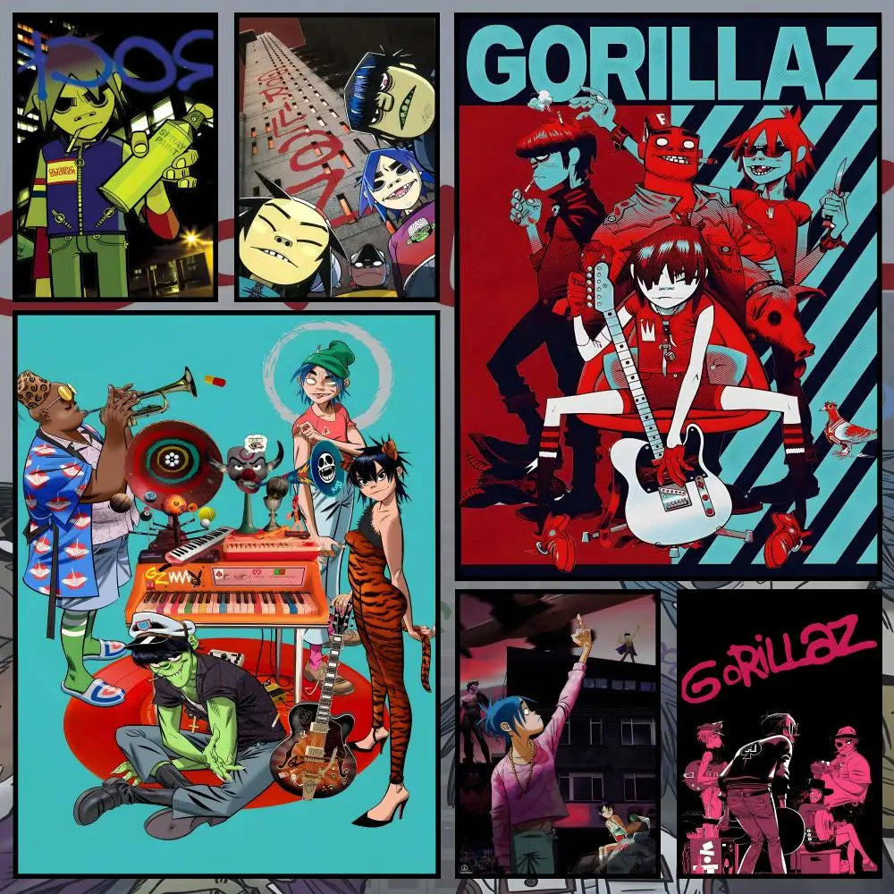 Gorillaz Album Poster – Self-Adhesive HD Wall Art Decor Decorative Wall Poster Axl