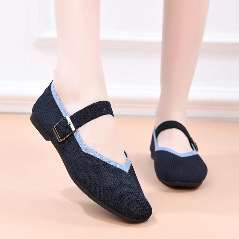 HAJINK Women's Roman Flat Sandals – Hook & Loop Casual Shoes Women's Flat Sandals Axl Blue 42
