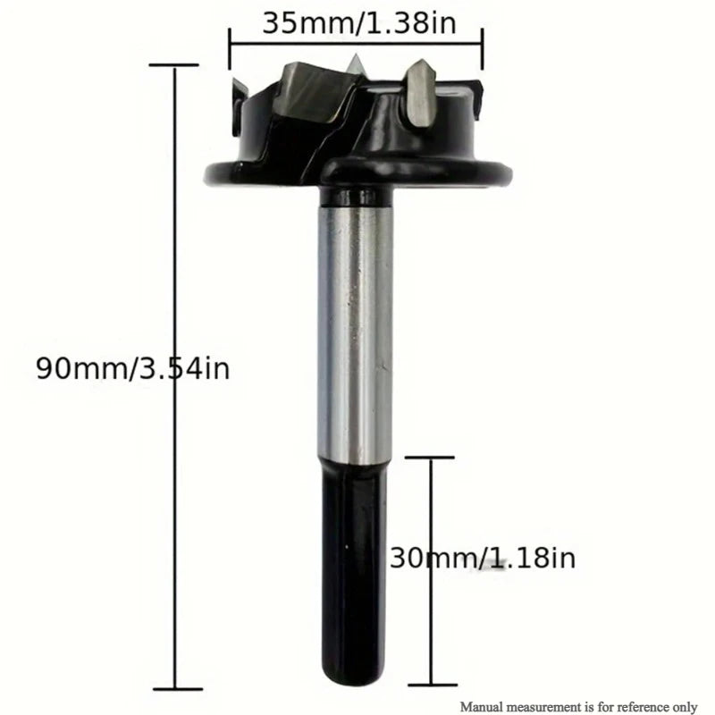 35mm Carbide Forstner Drill Bit – Hinge Hole Opener Tool Forstner Drill Bit Axl black-1pcs Hexagonal