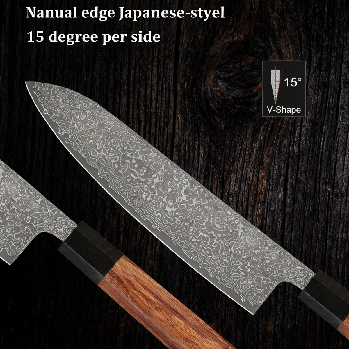 67-Layer Damascus Steel Chef Knife Set – 1/2/3 Piece Damascus Chef Knife Axl