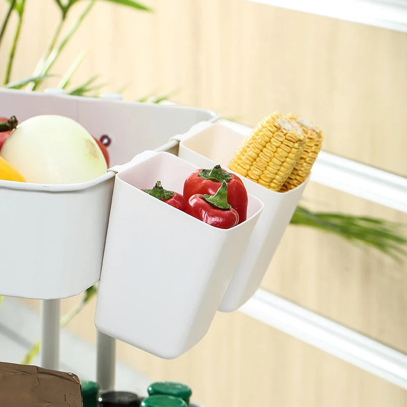 2-Pack Hanging Bucket Organizers for Rolling Carts & Walls Hanging Storage Bins Axl