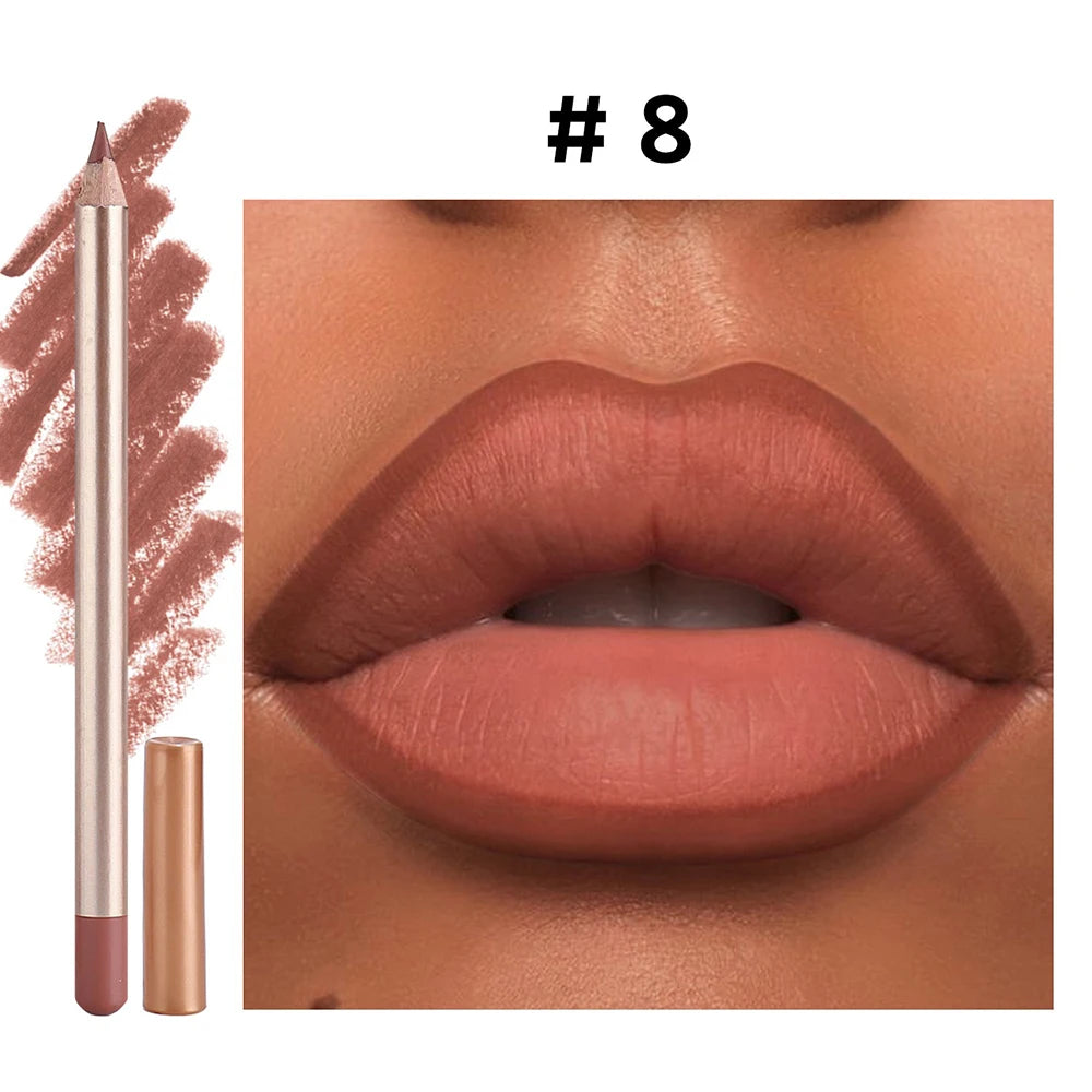 Vegan Waterproof Matte Lip Liner – Long-Lasting Lipliner Matte Lip Liner Axl 08 40pcs with logo