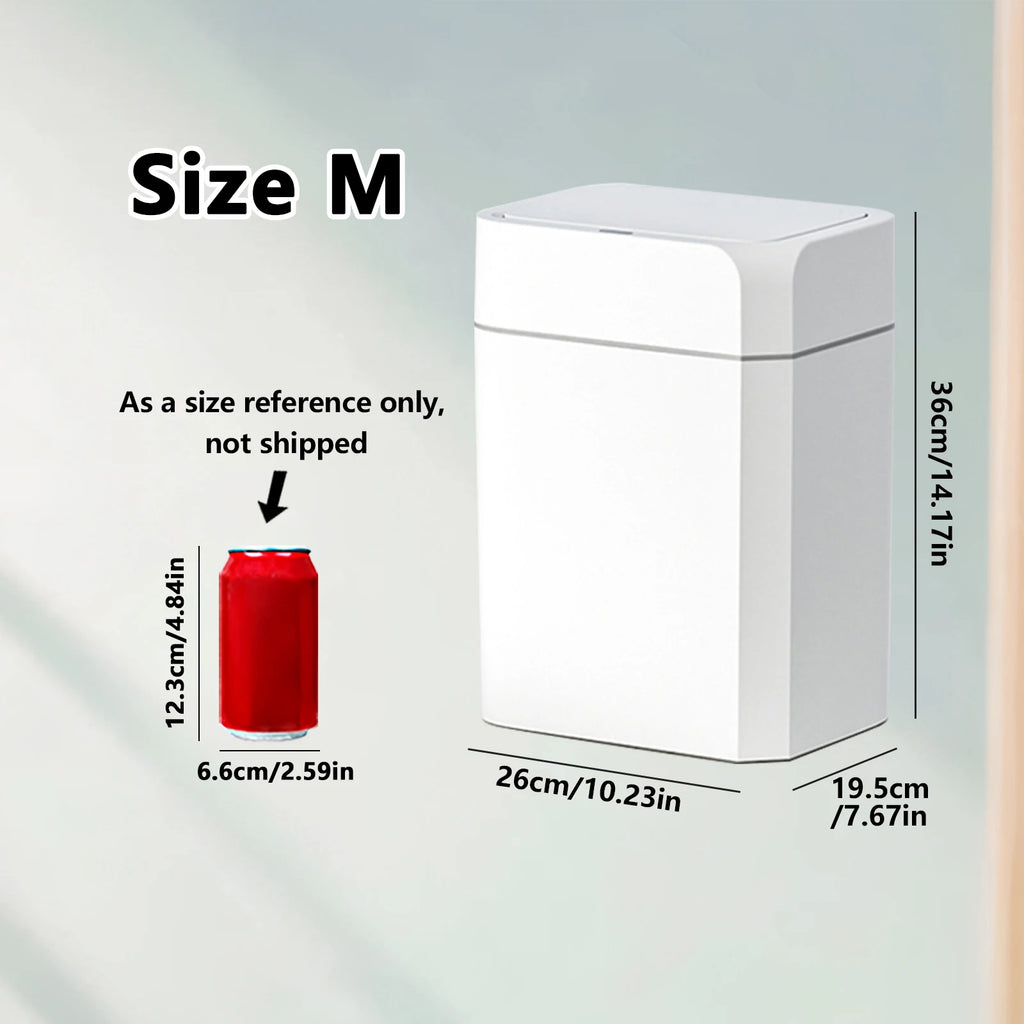 Smart Touchless Trash Can – Auto Motion Sensor Bin Motion Sensor Trash Can Axl White-Size M