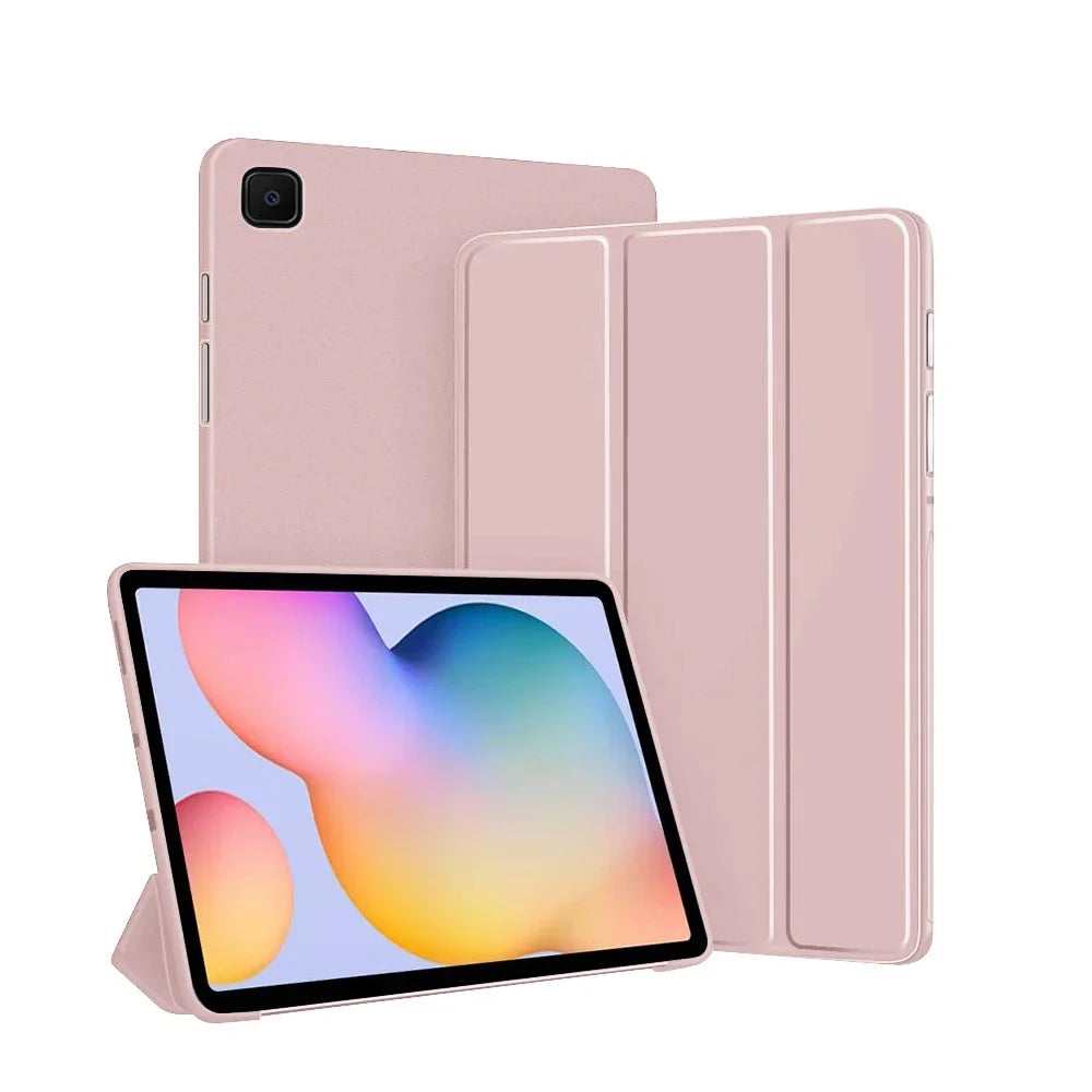 Silicone Tri-Fold Case Samsung Galaxy Tab S6 Lite A8 A9 S7 S8 S9 Tablet Case Axl Pink Tab A7 10.4in
