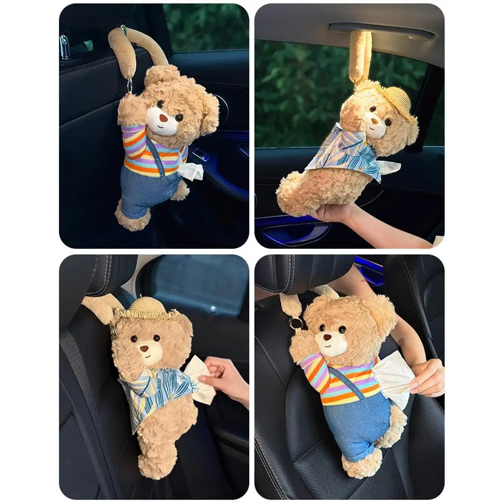 Cute Bear Plush Car Tissue Box Holder – Car & Home Decor Plush Tissue Box Holder Axl