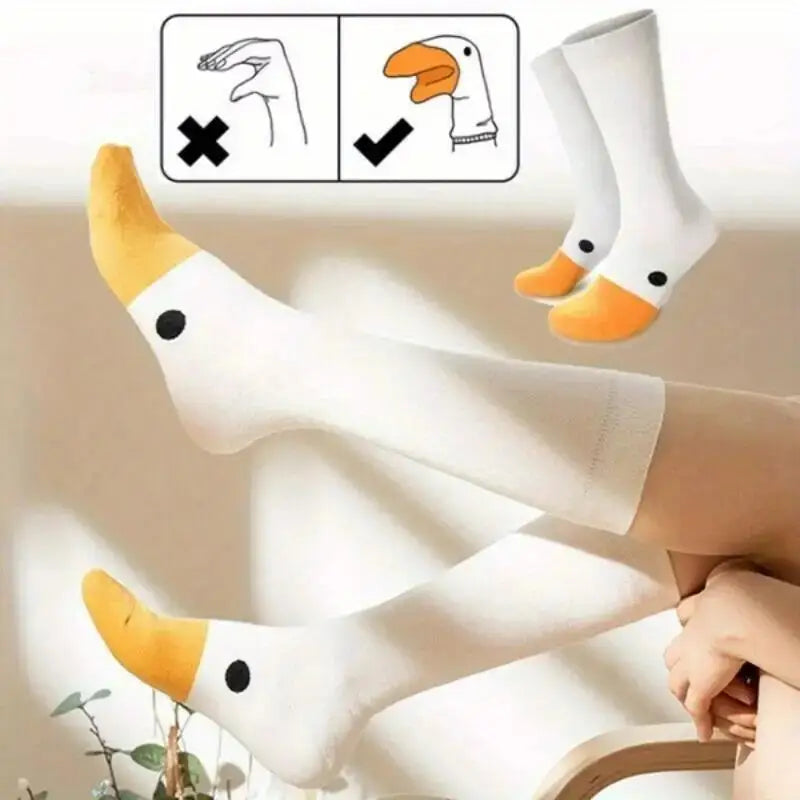 Cartoon Goose Women's Crew Socks – Cute Funny Casual Novelty Crew Socks Axl