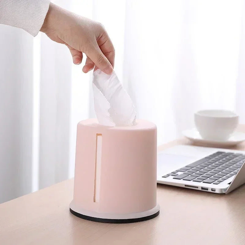 Round Cylinder Tissue Box – Plastic Roll Paper Holder Tissue Box Holder Axl