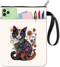 Cat Book Sleeve 11x8.7" – Washable Fabric Cover with Zipper Pocket Fabric Book Cover Axl AECH04-14803
