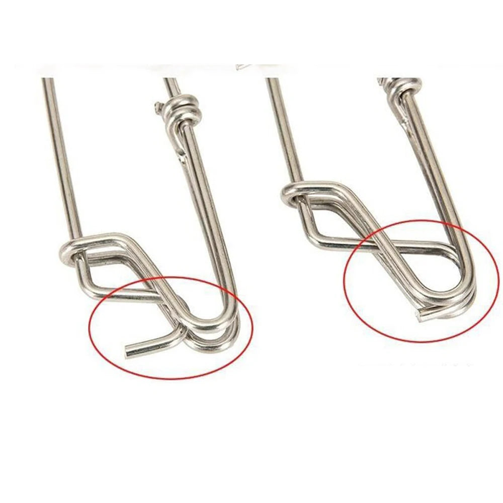 10 Pcs Stainless Steel Longline Fishing Clips & Snap Swivels Fishing Snap Clips Axl