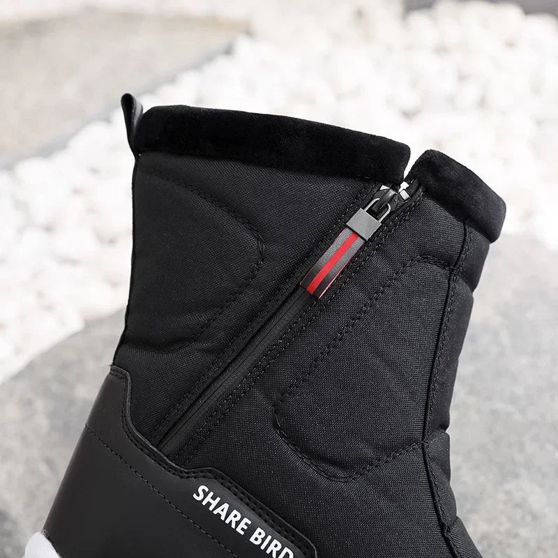 Men's Platform Snow Boots – Side Zipper Plush Lined Winter Men's Winter Boots Axl