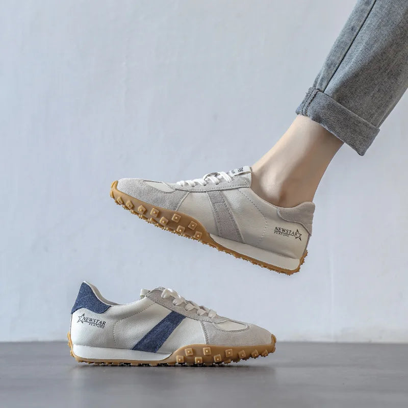 Women's Flat Lace-Up Casual Sneakers – Soft PU White Shoes Women's Casual Sneakers Axl