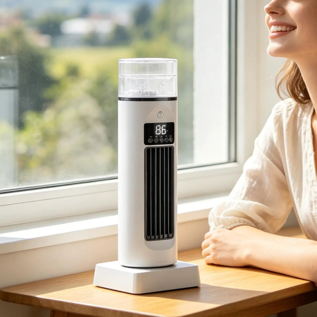 6-Speed Bladeless Tower Fan with Water Tank | 110° Oscillating Oscillating Tower Fan Axl